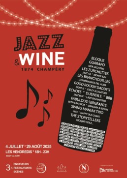 Affiche - Jazz & Wine août 2025 à Champéry - Nous artisanes du vin - Vigneronnes suisse